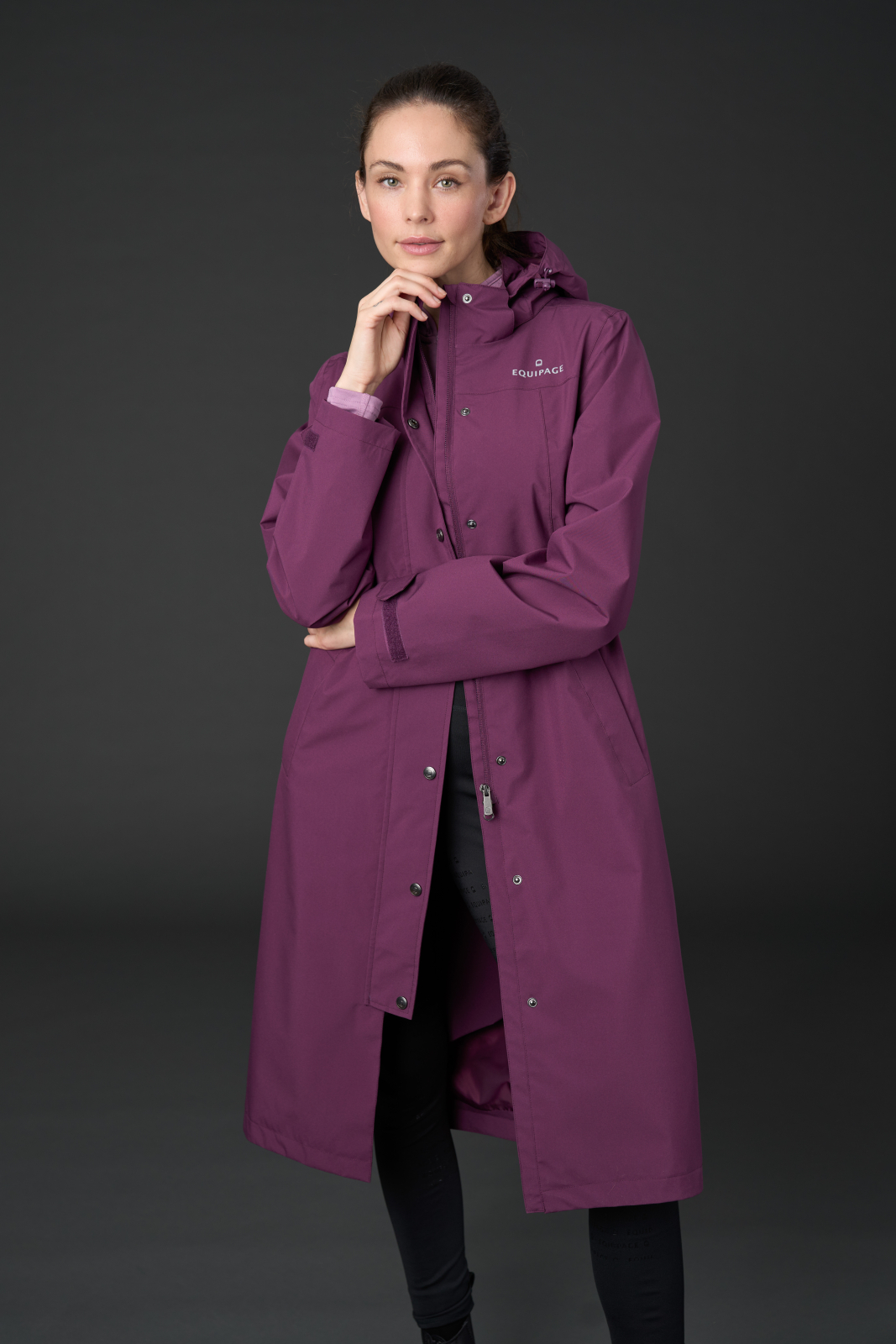 Equipage Heaven lang regnfrakk for ridning Plum - 6