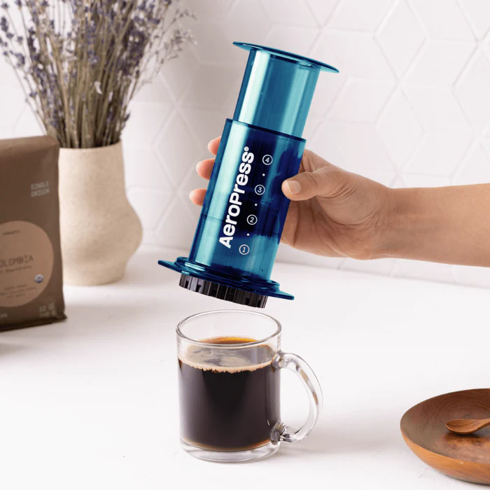 Aeropress Clear Blue  - Fantastisk kaffepress  - 5