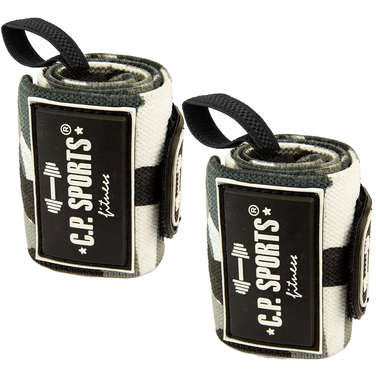 Strongman Wrist Wraps 50 cm, white camo