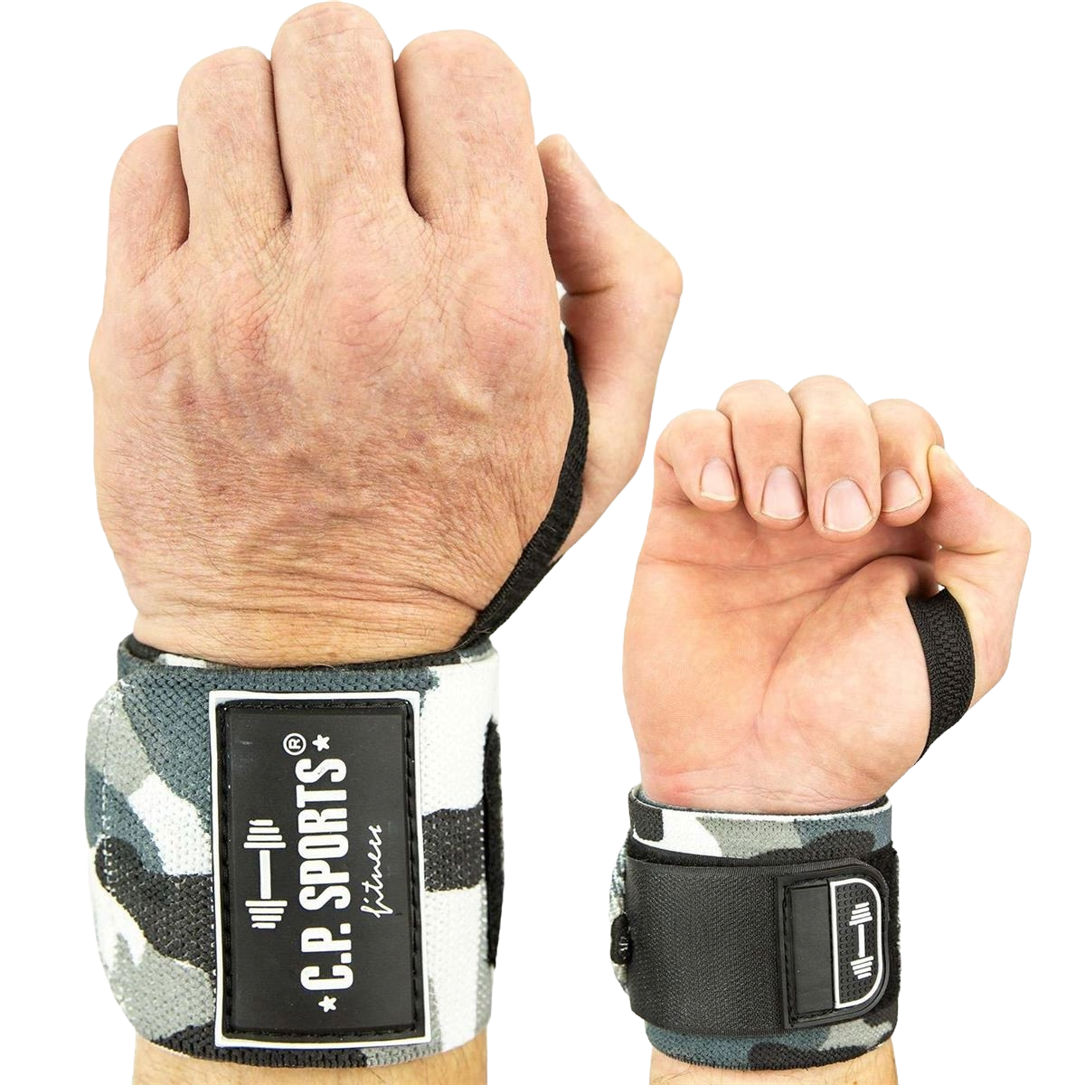 Strongman Wrist Wraps 50 cm, white camo - 3