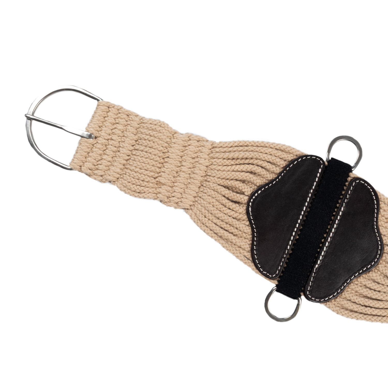 Mohair western string girth Pool's in mohair, natural / black / brown - 4