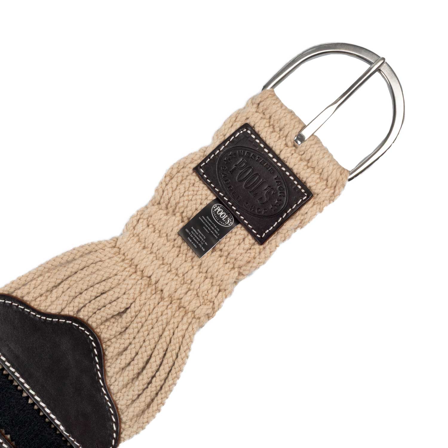 Mohair western string girth Pool's in mohair, natural / black / brown - 2