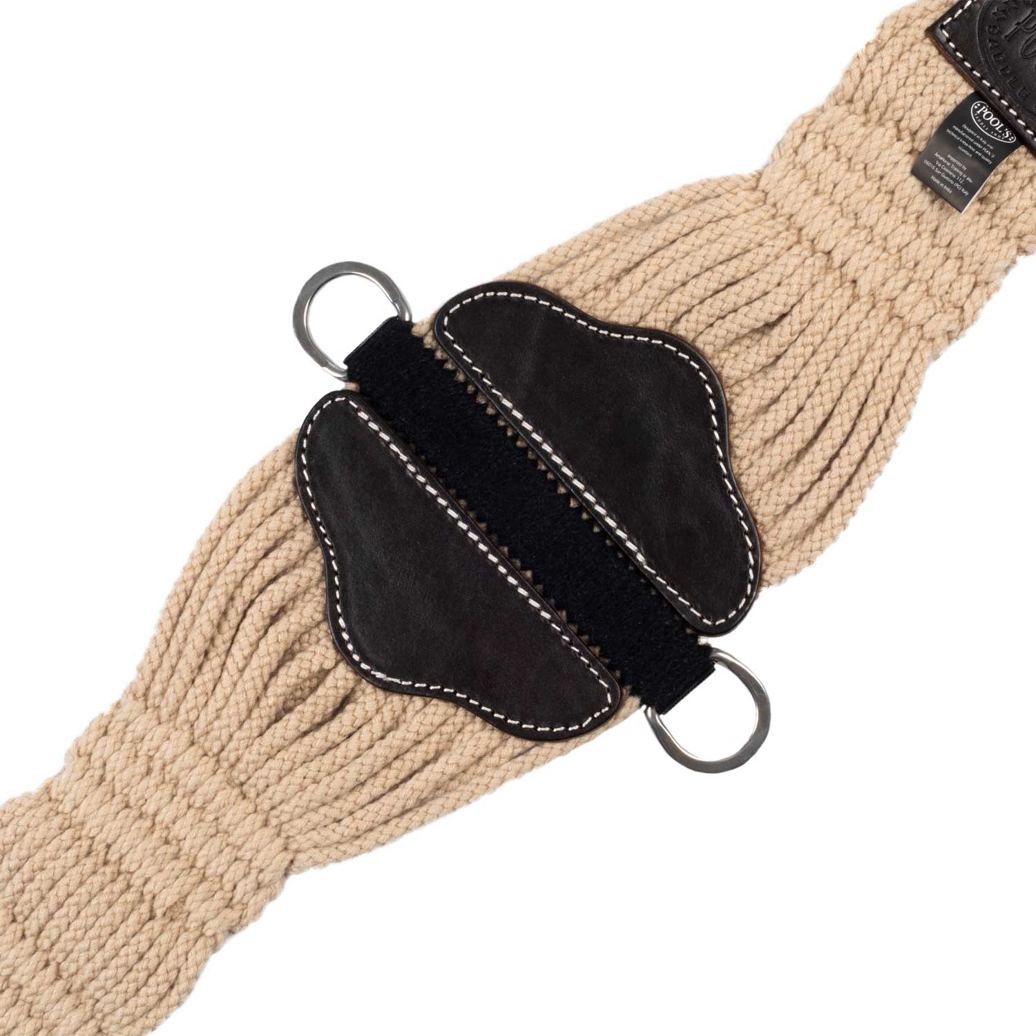 Mohair western string girth Pool's in mohair, natural / black / brown - 5