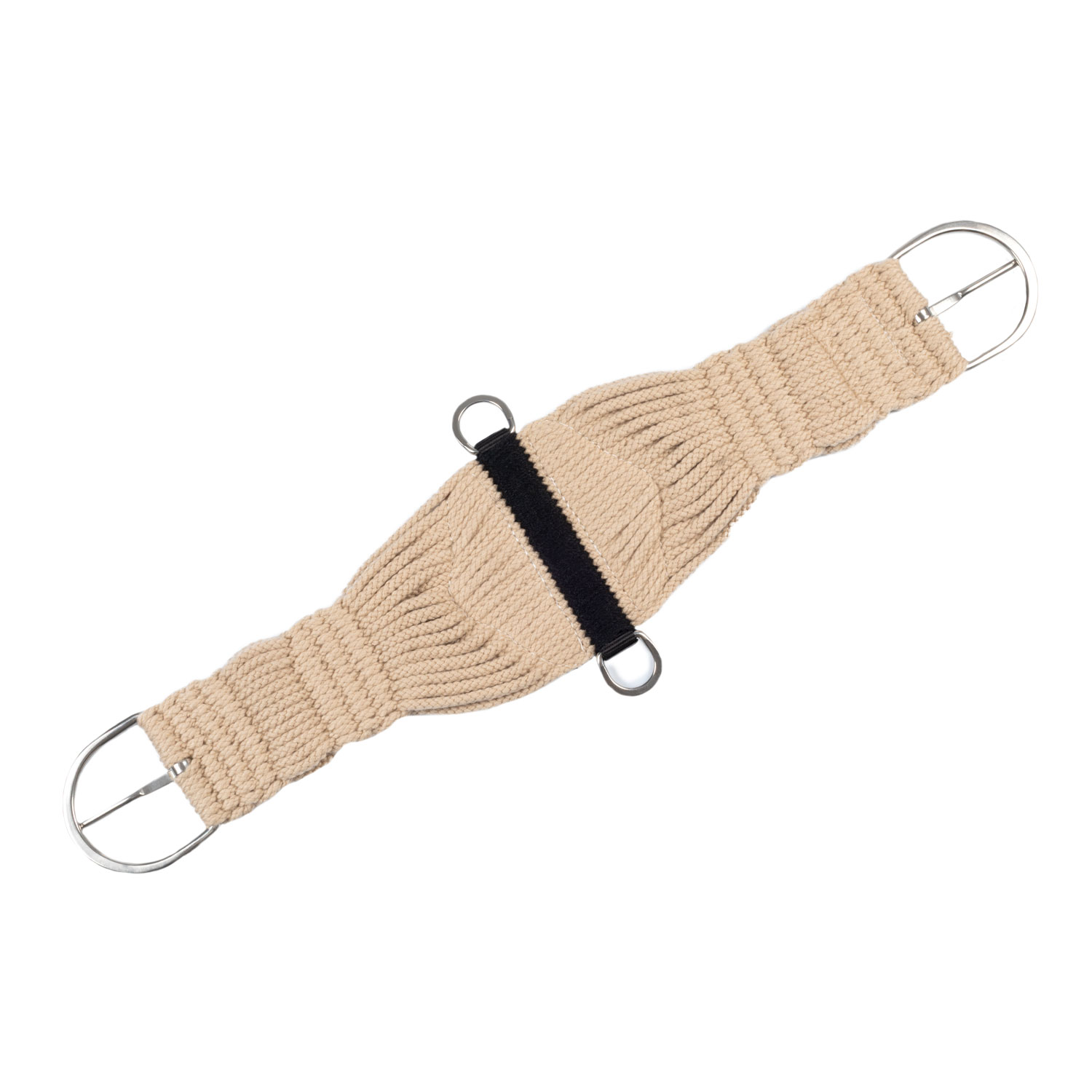 Mohair western string girth Pool's in mohair, natural / black / brown - 3