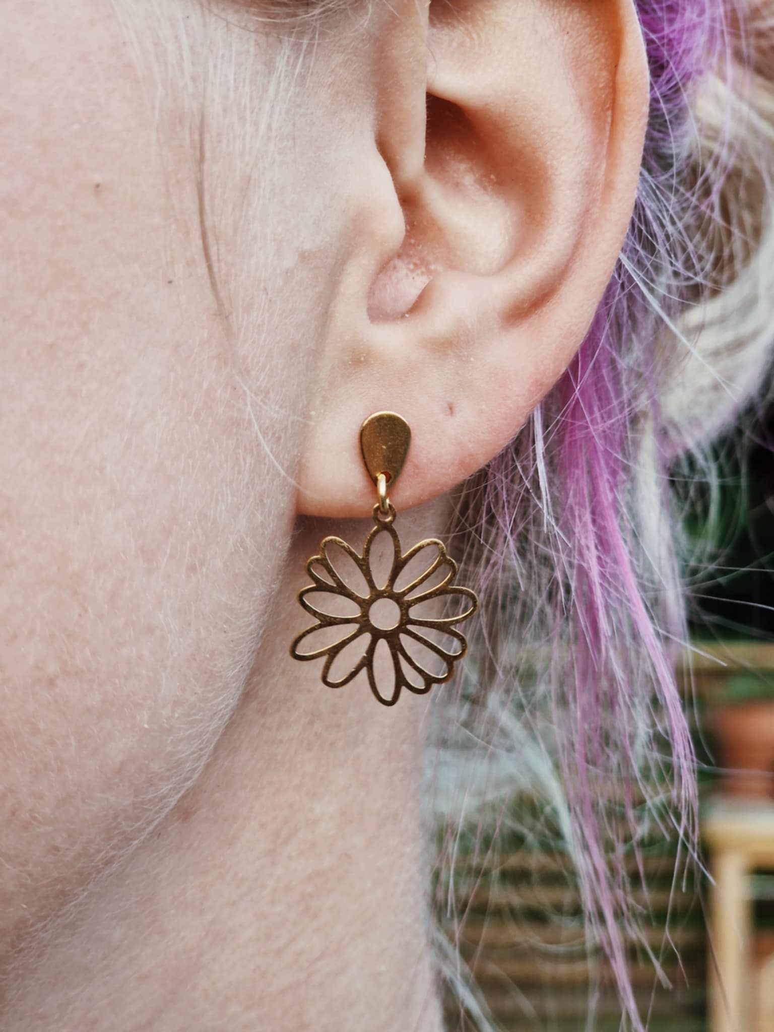 Örhänge "Flowers", guld