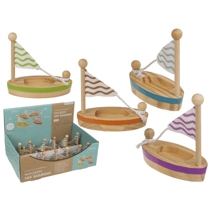 Wooden Floating Toy Sailboat