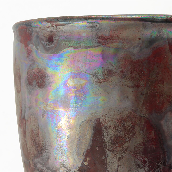 Isak Isaksson (2000s) Unique Chawan Bowl with Red Glaze 9 cm #45