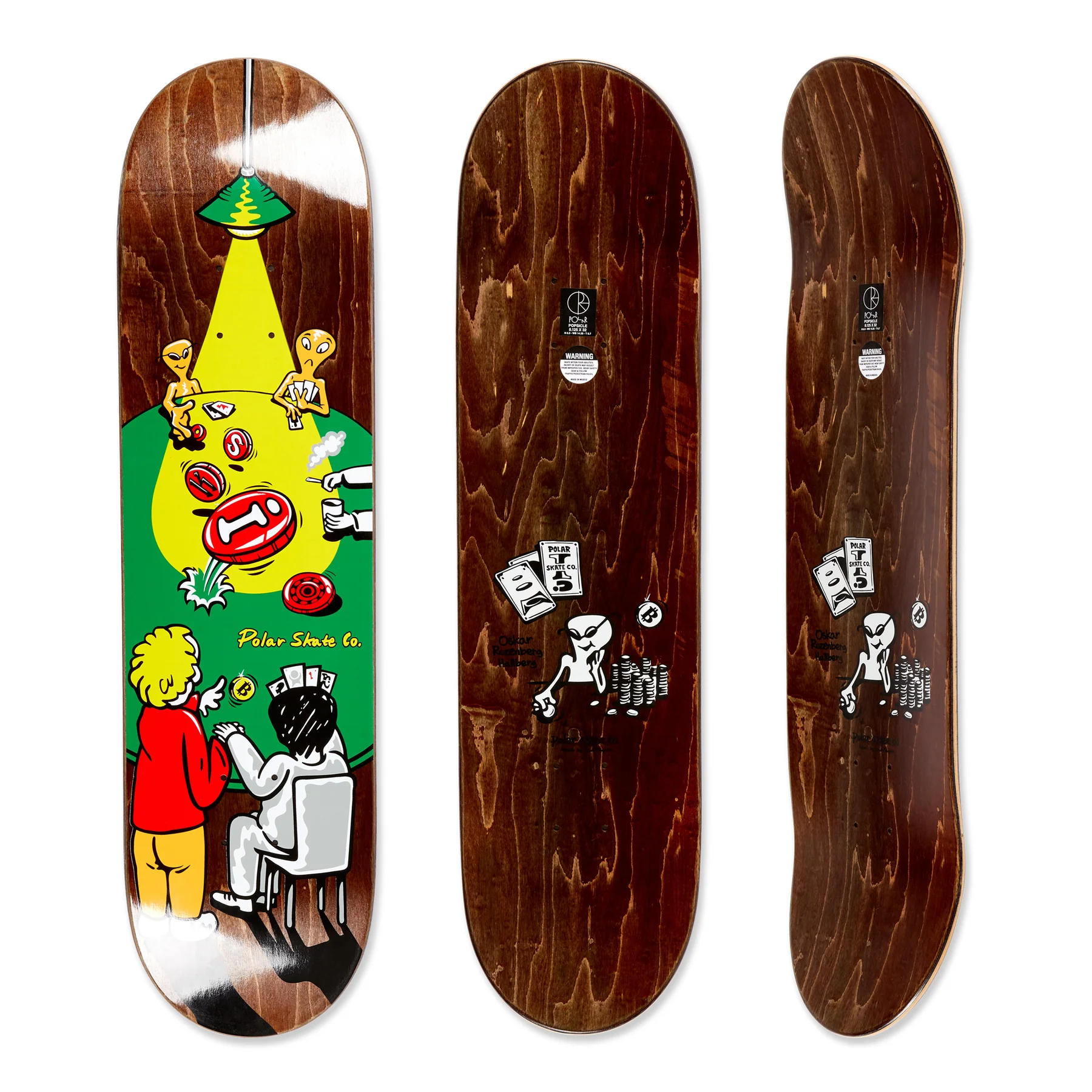 Polar Skate Co. Oskar Rozenberg Poker Face 8.125" Skateboardbräda