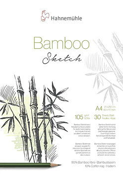 Bambupapper skissblock 105 g/m² A4 – 30 ark