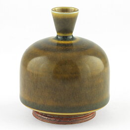 Berndt Friberg (1971) Unique Brown/Yellow Vase 7 cm