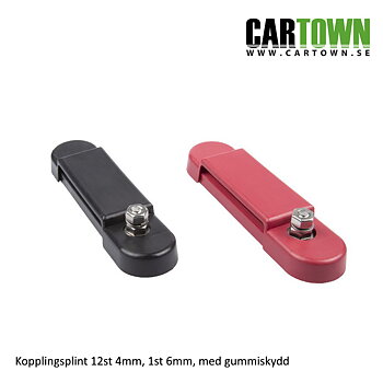 Kopplingsplint 12xM4, 1 par, Röd/Svart