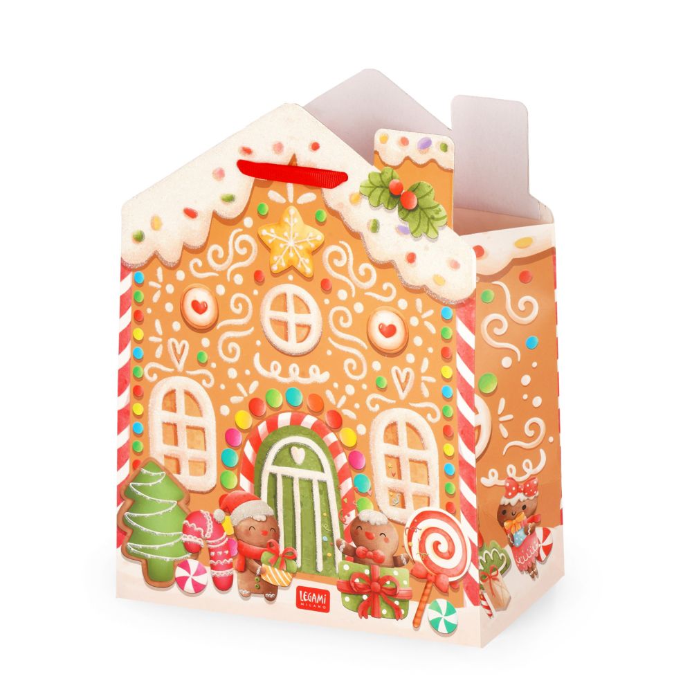 Presentpåse Medium, Gingerbread house (GB0671)