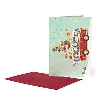 Large Greeting card, Santa bus (BGNUN0041), DETTE PRODUKT HAR PLANLAGT LEVERING I NOVEMBER 2026