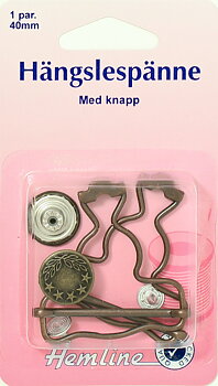 Hängselspänne & Knapp 2 st Oxid