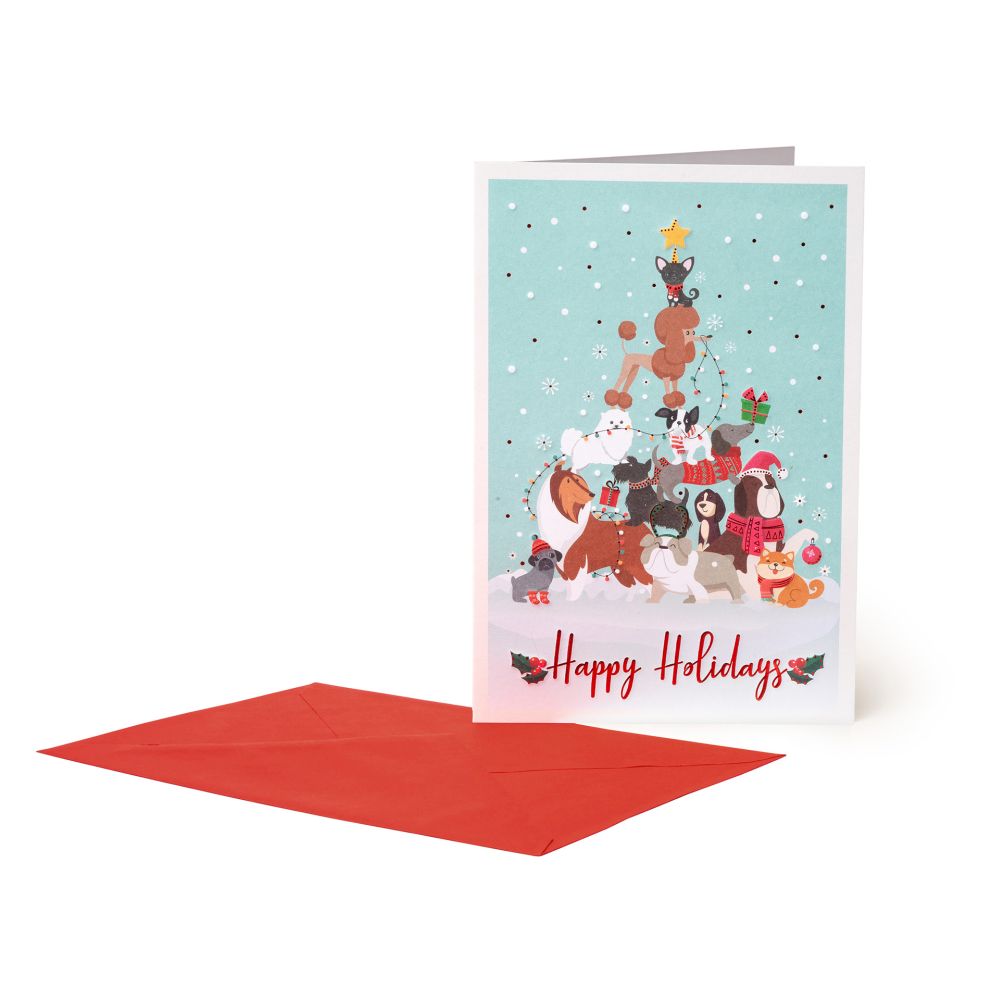 Large Greeting card, Dogs, Happy Holidays (BGNUN0058)