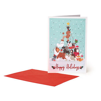 Large Greeting card, Dogs, Happy Holidays (BGNUN0058)