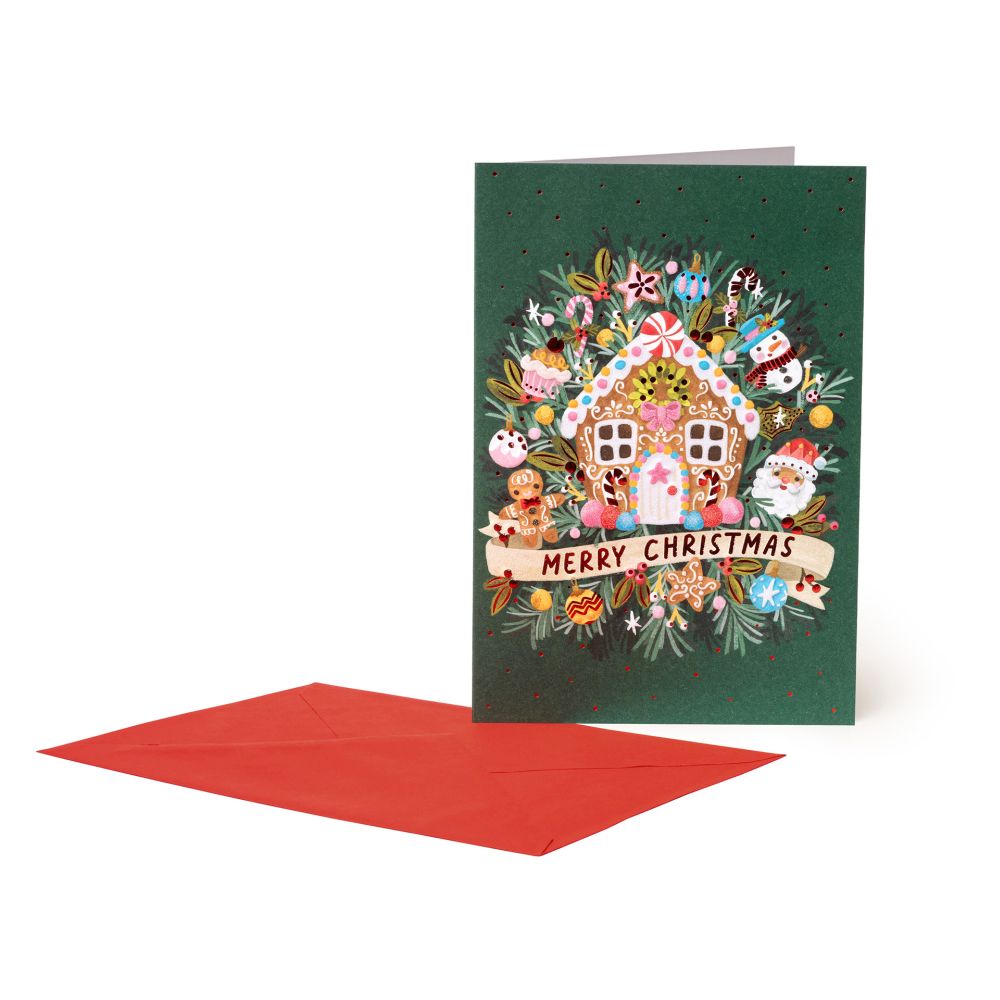 Large Greeting card, Gingerbread house (BGNUN0059)