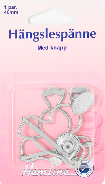 Hängselspänne & Knapp 2 st Silver