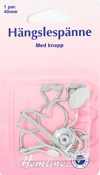 Hängselspänne & Knapp 2 st Silver