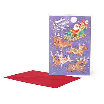 Large Greeting card, Santa sleigh (BGNUN0066), DETTE PRODUKT HAR PLANLAGT LEVERING I NOVEMBER 2026