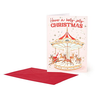 Large Greeting card, Santa carousel (BGNUN0067)