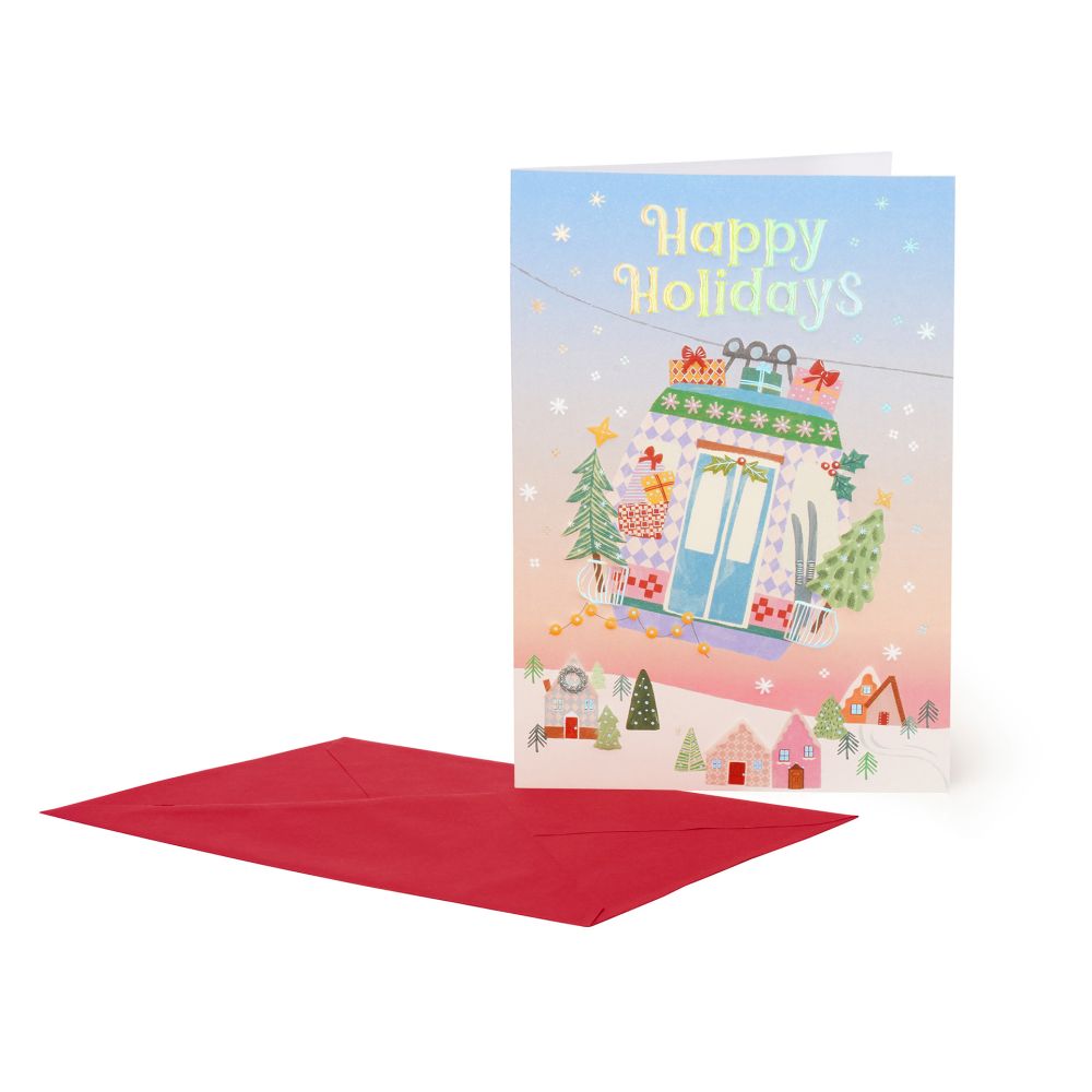 Large Greeting card, Cableway, Happy Holidays (BGNUN0072)