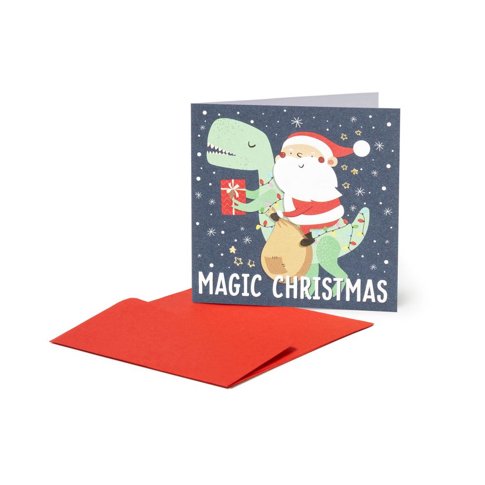 Small Greeting card, Dino, Magic Christmas (BQN0135)
