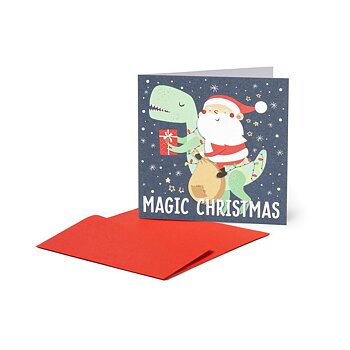 Small Greeting card, Dino, Magic Christmas (BQN0135)