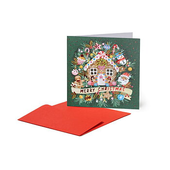Small Greeting card, Gingerbread house (BQN0143), DETTE PRODUKT HAR PLANLAGT LEVERING I NOVEMBER 2026