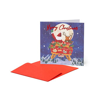Small Greeting card, Sleigh, Merry Christmas (BQN0146)