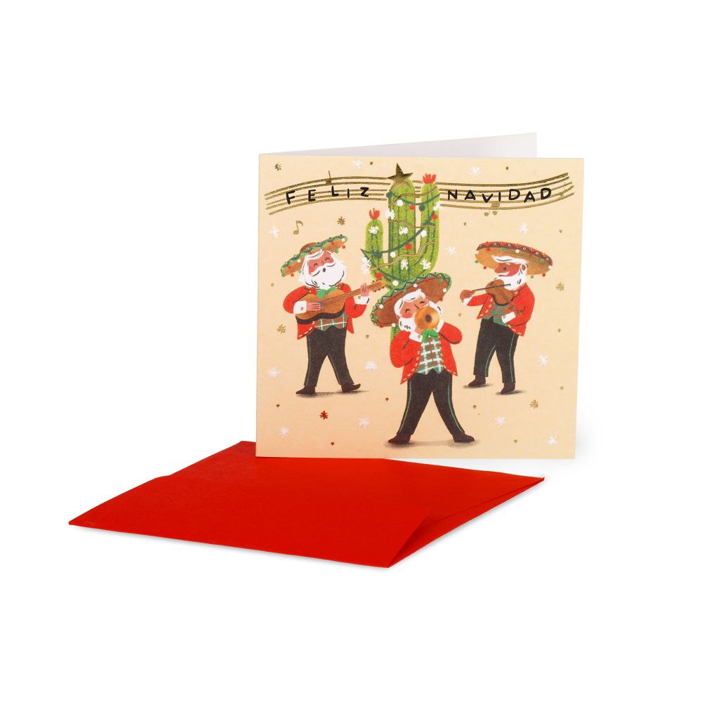Small Greeting card, Xmas Mariachi, Feliz Navidad (BQN0149)