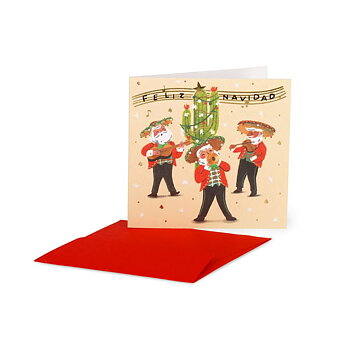 Small Greeting card, Xmas Mariachi, Feliz Navidad (BQN0149)