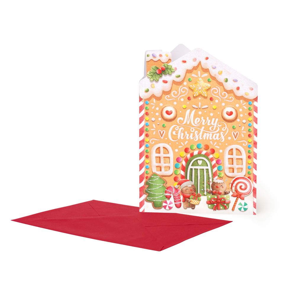 Large Greeting card, Gingerbread house (BGNHJ0014), DENNA PRODUKT HAR PLANERAD LEVERANS I NOVEMBER 2026