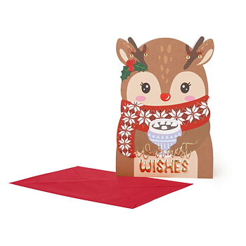 Large Greeting card, Holly jolly, Reindeer (BGNHJ0015), DETTE PRODUKT HAR PLANLAGT LEVERING I NOVEMBER 2026