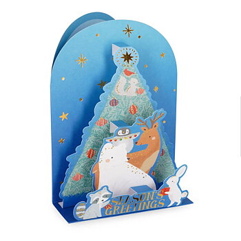 Popup Greeting card, Xmas, Xmas Tree , Seasons Greetings (BGPXS0009)