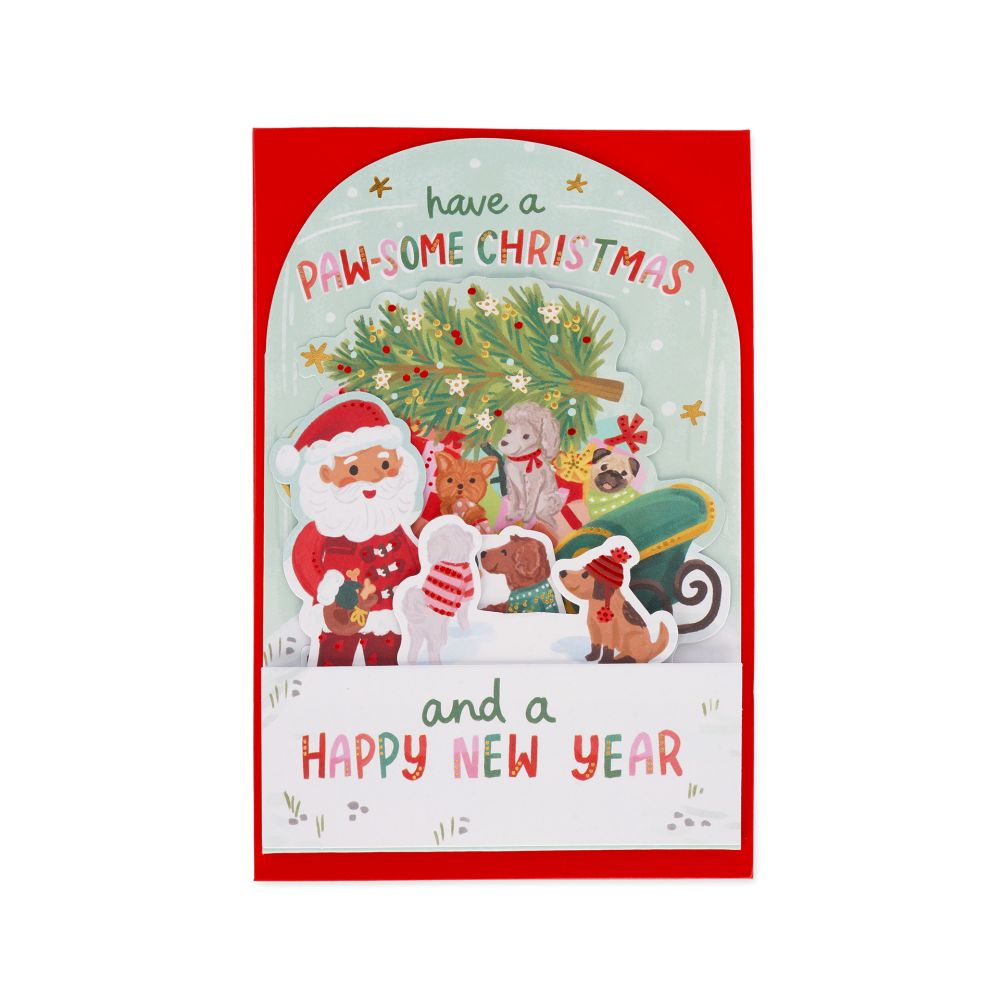 Popup Greeting card, Xmas, Have a Paw-some christmas (BGPXS0011) - 2