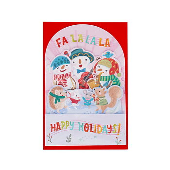 Popup Greeting card, Xmas, Snowman, Fa la la la, Happy Holidays! (BGPXS0012)