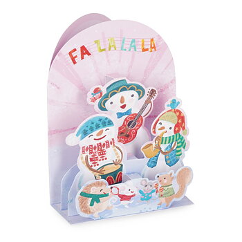 Popup Greeting card, Xmas, Snowman, Fa la la la, Happy Holidays! (BGPXS0012)