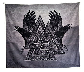  Väggbonad - Valknut med Korpar