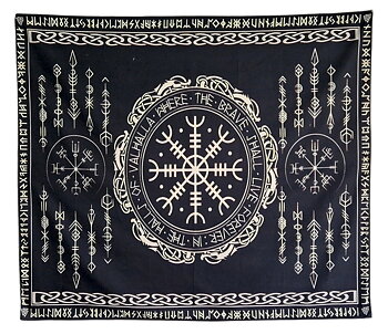  Väggbonad - Aegishjalmur / Skräckhjälm med Vegvísir / Vegvisir