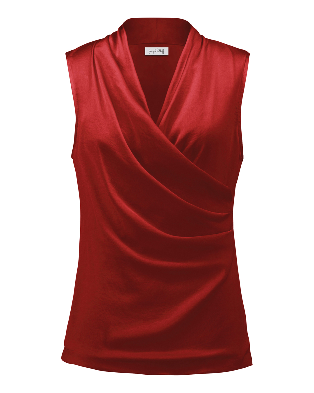 Blus omlott draperad djupröd - 5