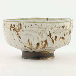 Isak Isaksson (2000s) Unique Chawan Bowl with Shino Glaze 13 cm #46
