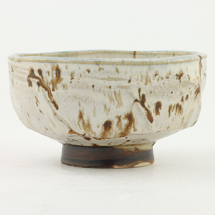 Isak Isaksson (2000s) Unique Chawan Bowl with Shino Glaze 13 cm #46