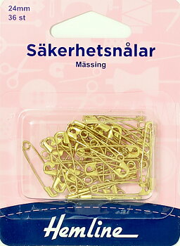 Säkerhetsnålar 24 mm Mässing 36st