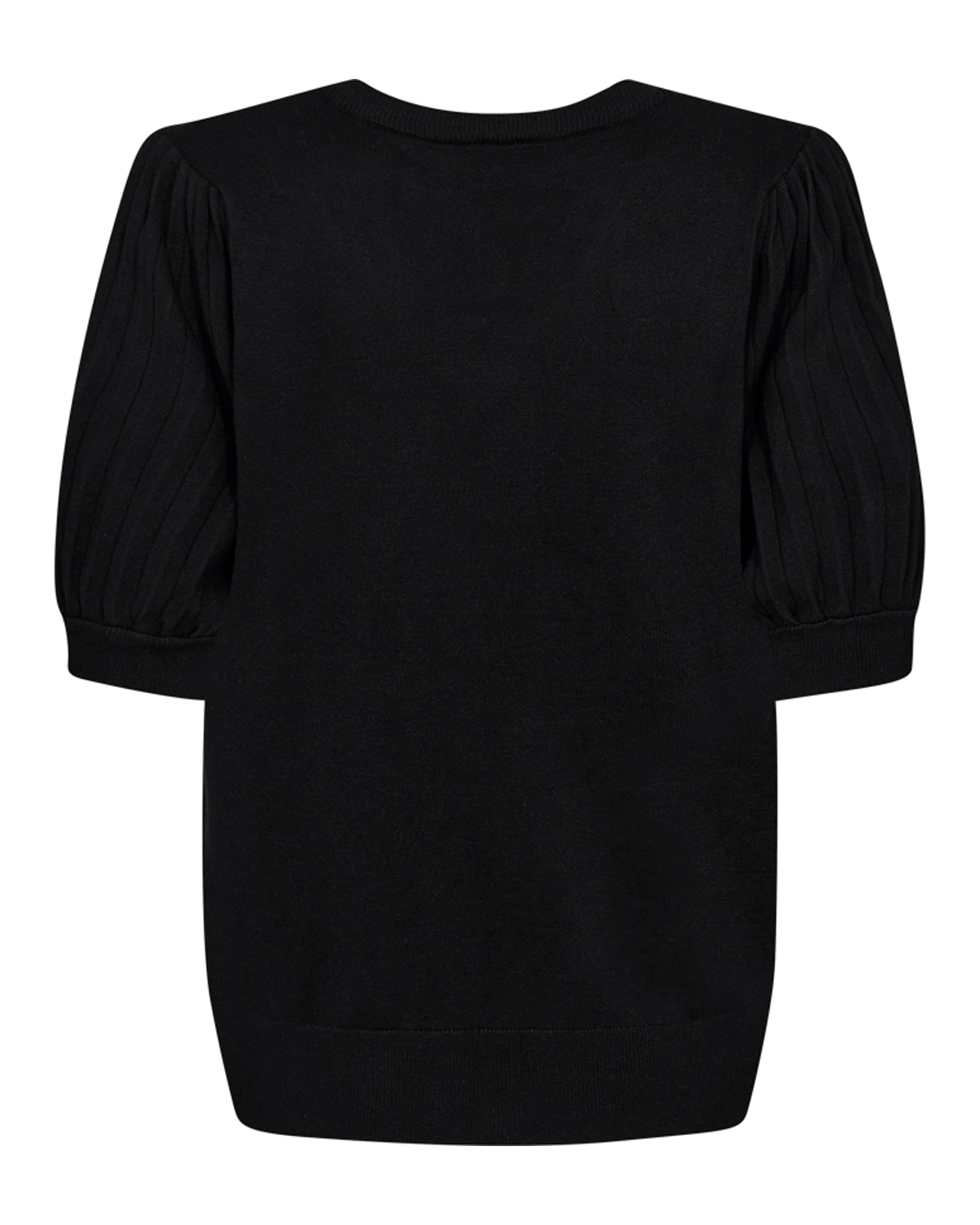 Jumper Joel v-ringad ribbad puff svart - 2