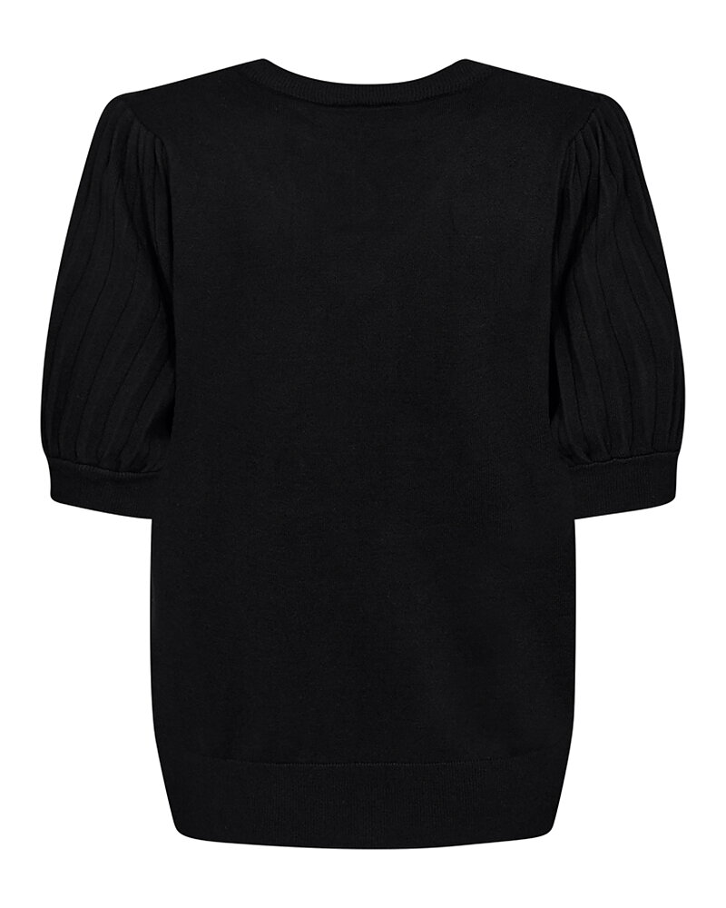 Jumper Joel v-ringad ribbad puff svart