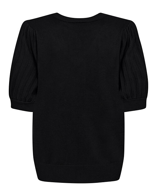 Jumper Joel v-ringad ribbad puff svart - 2