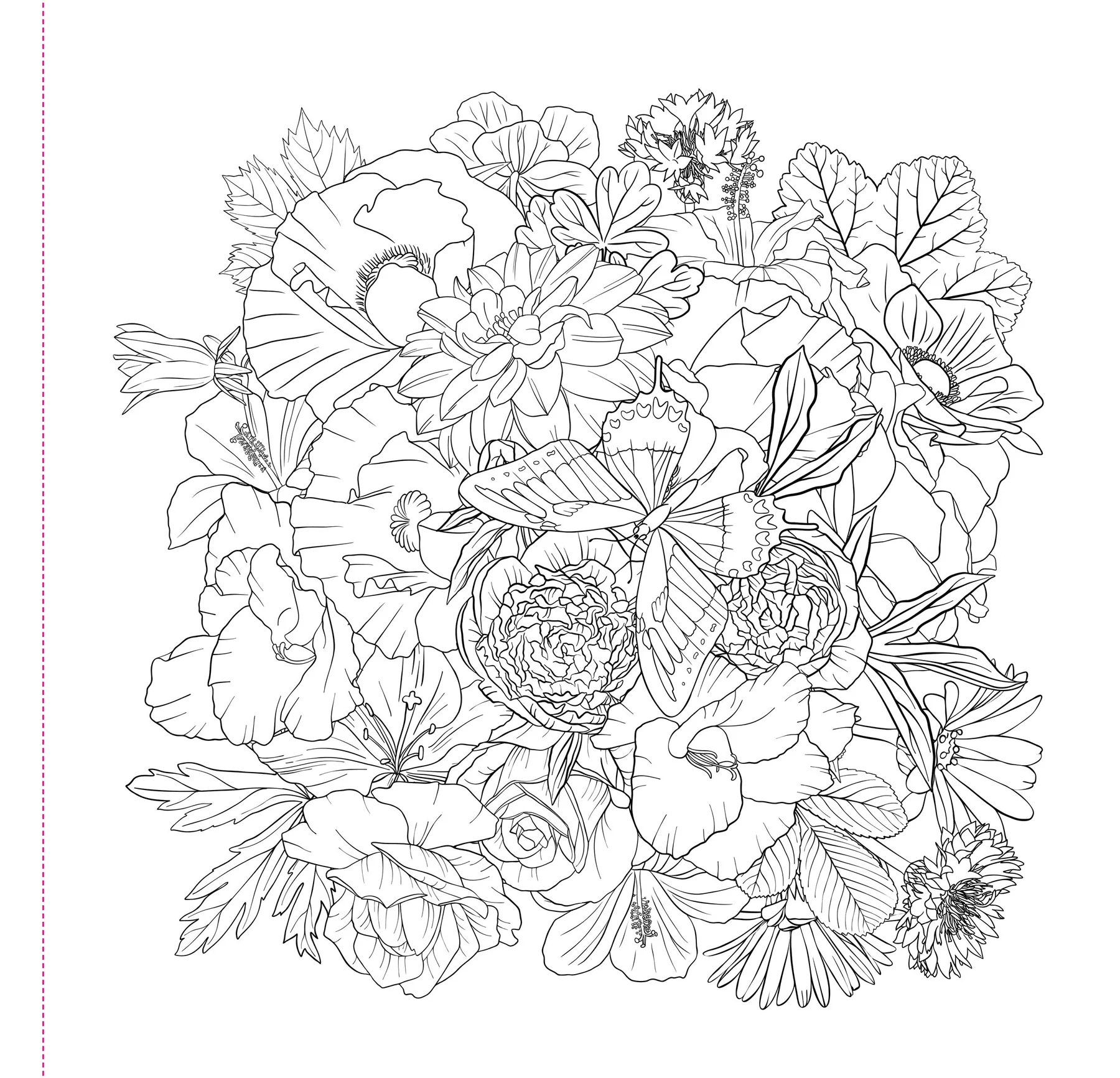 Wildflowers Adult Coloring Book - 3