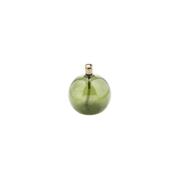 Oil Lamp Round Green Brass S