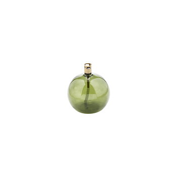Oil Lamp Round Green Brass S